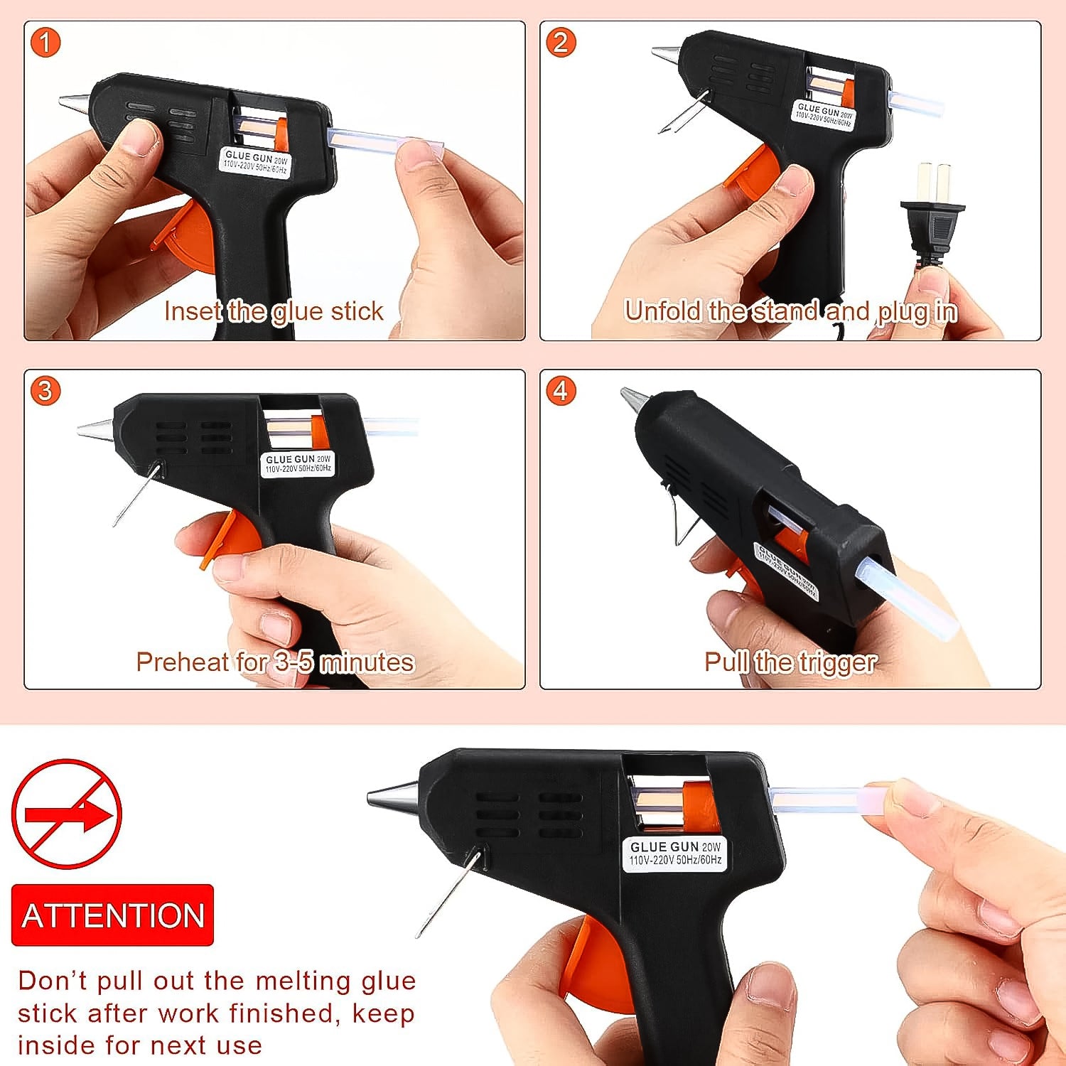 Professional Hot Melt Glue Gun with Rapid Heating and Quick Melt Glue Gun For Multiuser (40W) Professional Hot Melt Glue Gun with Rapid Heating and Quick Melt Glue Gun For Multiuser (40W)
